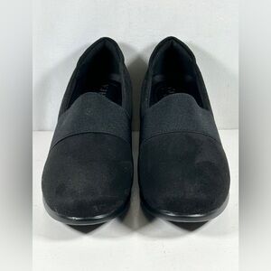 VJH Confort Black Slip On Shoes Low Block Heels Chunky Minimalist Sz 6‎ 1/2